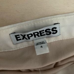 B &W pleated asymmetrical skirt from Express